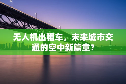无人机出租车，未来城市交通的空中新篇章？