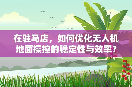 在驻马店，如何优化无人机地面操控的稳定性与效率？