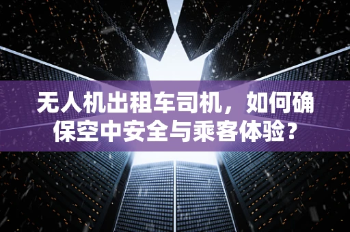 无人机出租车司机，如何确保空中安全与乘客体验？