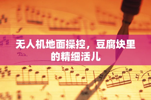 无人机地面操控，豆腐块里的精细活儿