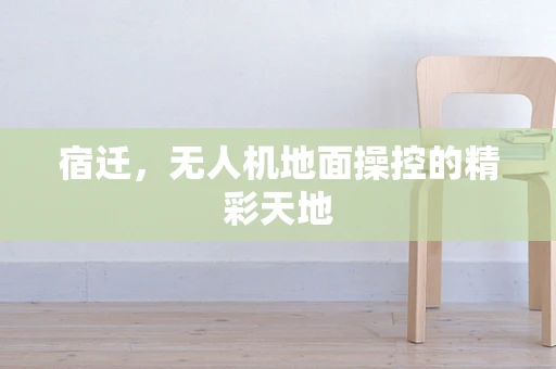宿迁，无人机地面操控的精彩天地