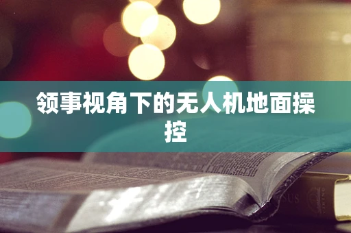 领事视角下的无人机地面操控