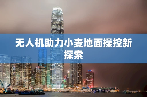 无人机助力小麦地面操控新探索