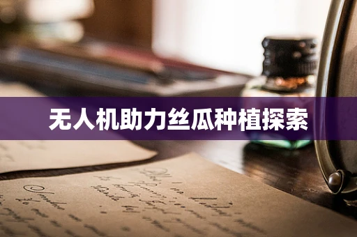 无人机助力丝瓜种植探索