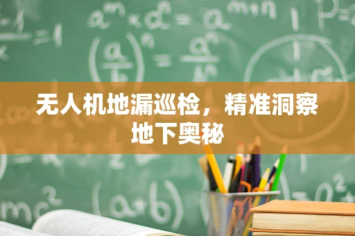 无人机地漏巡检，精准洞察地下奥秘