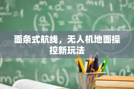 面条式航线，无人机地面操控新玩法