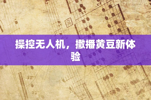 操控无人机，撒播黄豆新体验