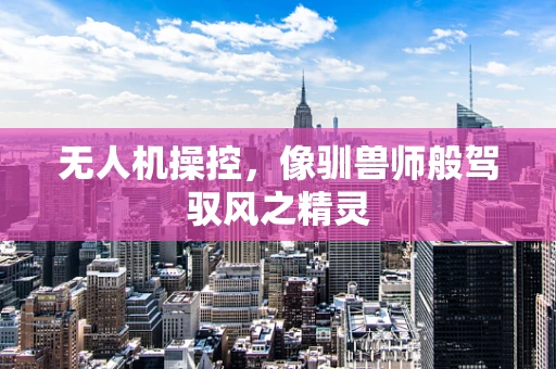 无人机操控，像驯兽师般驾驭风之精灵