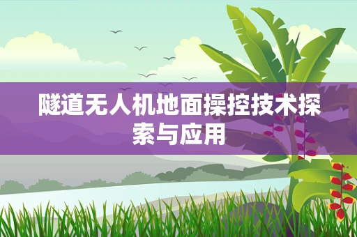 隧道无人机地面操控技术探索与应用