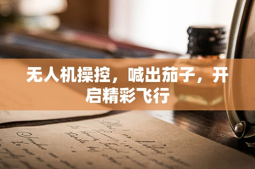 无人机操控，喊出茄子，开启精彩飞行